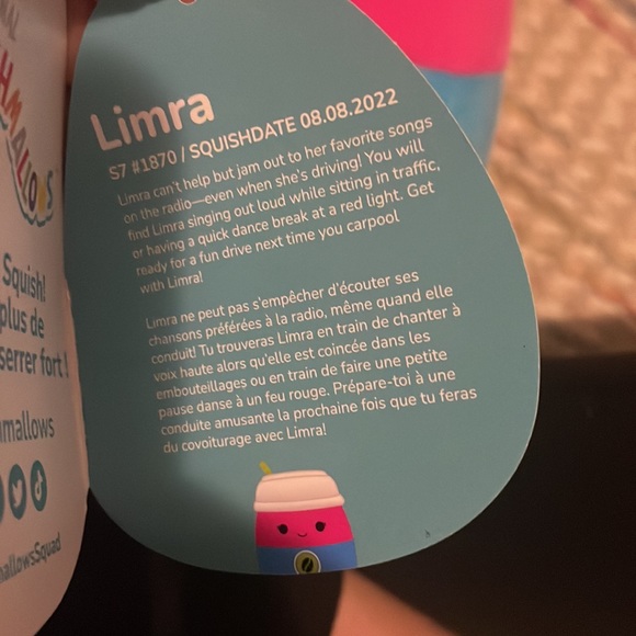 NWT Limra Squishmallow 7” - Picture 4 of 4